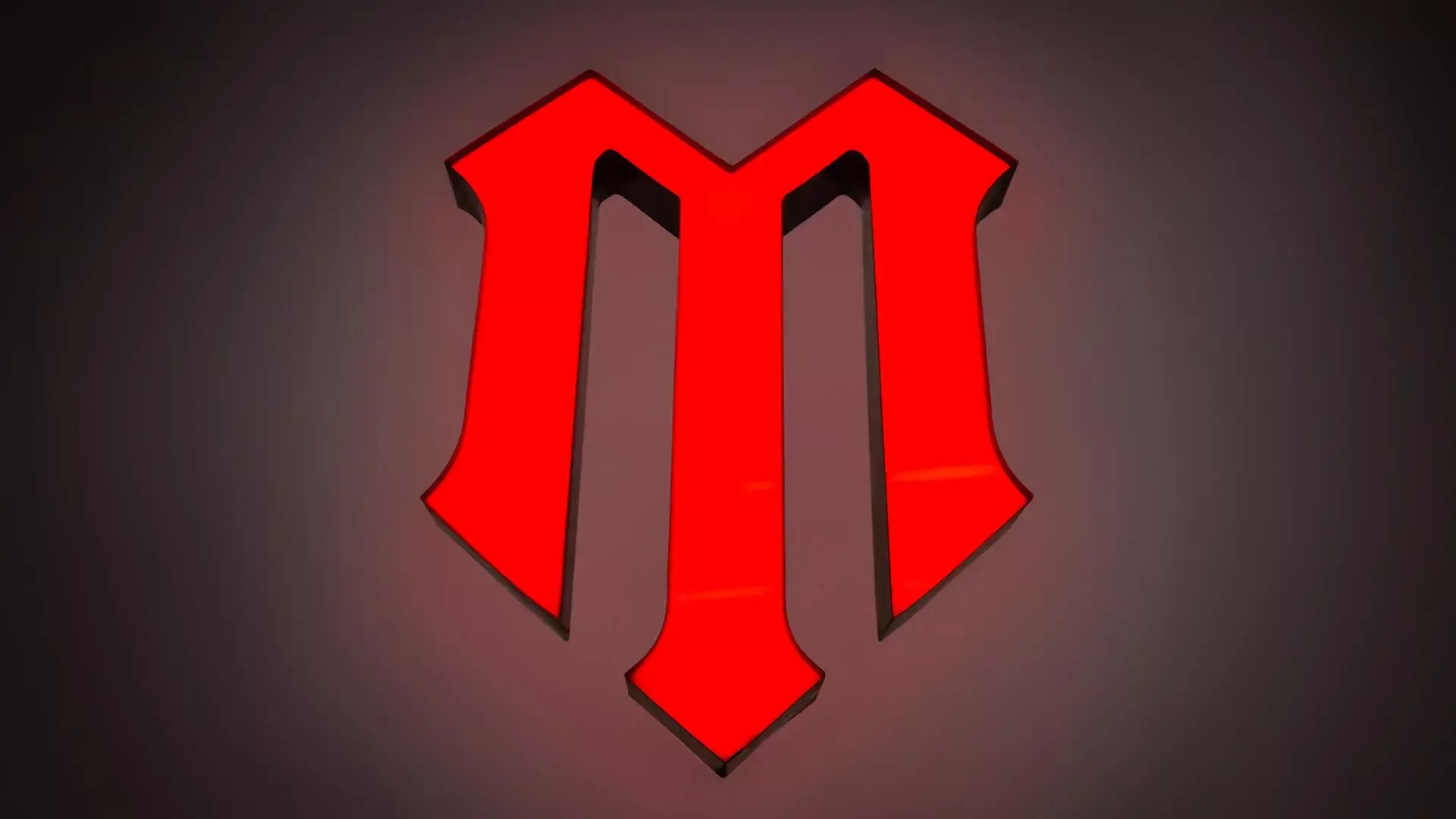 Lettera M - lettera personalizzata illuminata a LED in rosso